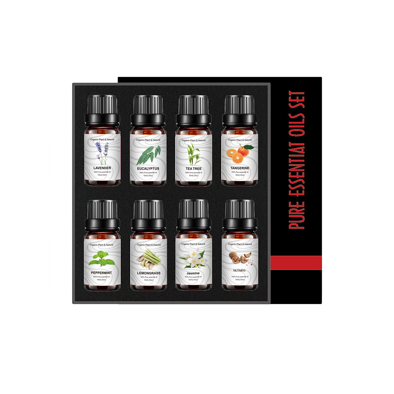 8 chai tinh dầu nguyên chất & tự nhiên 10ml, dành cho máy xông tinh dầu