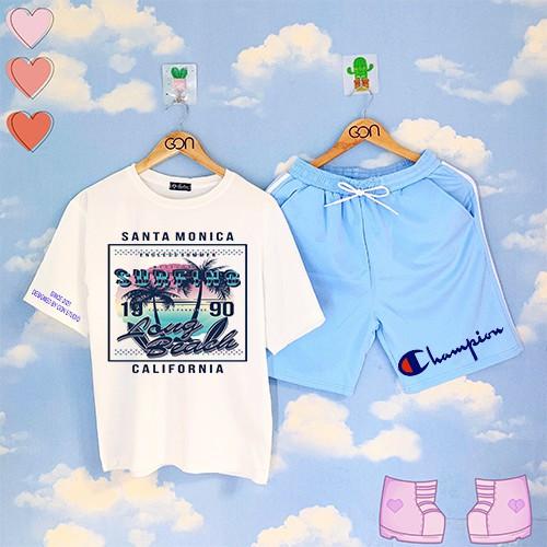 Set đồ bộ Quần Shorts Lửng Kẻ 3 Sọc Quần Ulzzang Ống Rộng Quần Đùi Kẻ Sọc