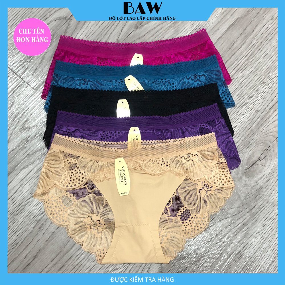 Bộ 5 Quần Lót Su Phối Ren Sexy Quyến Rũ Thương Hiệu Baw Mã Qln51 - Combo 5 Màu Ngẫu Nhiên - One Size Từ 40 - 58Kg
