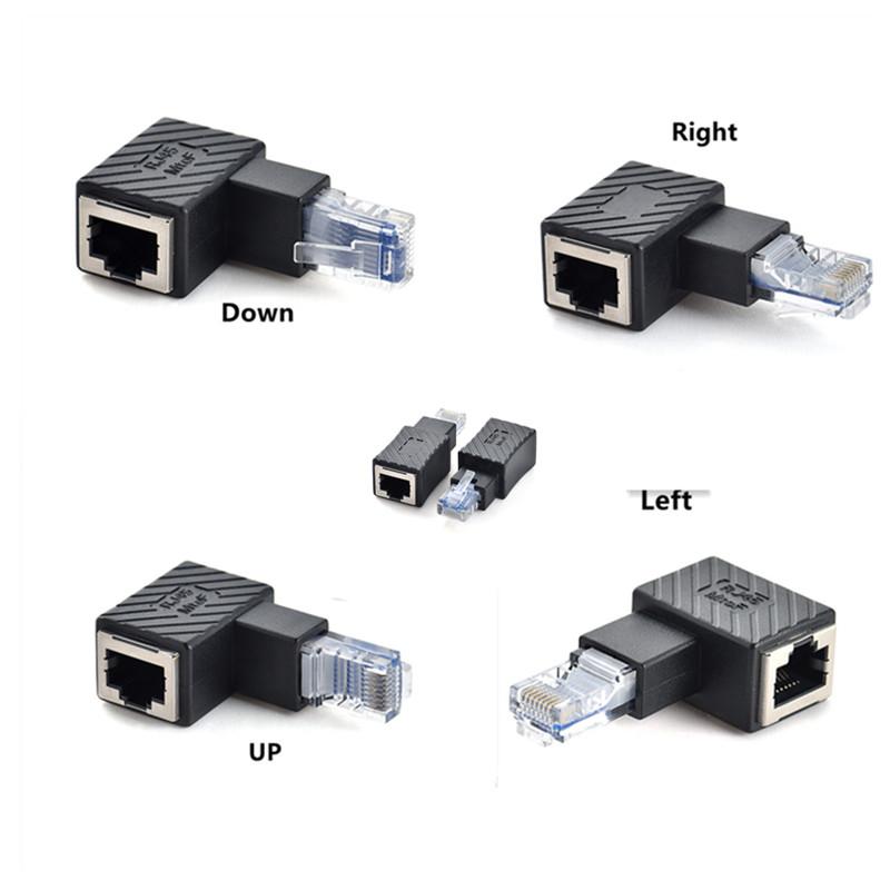 Bộ điều hợp mở rộng Ethernet LAN góc 90/180/270 độ RJ45 từ nam sang nữ Cat5/6
