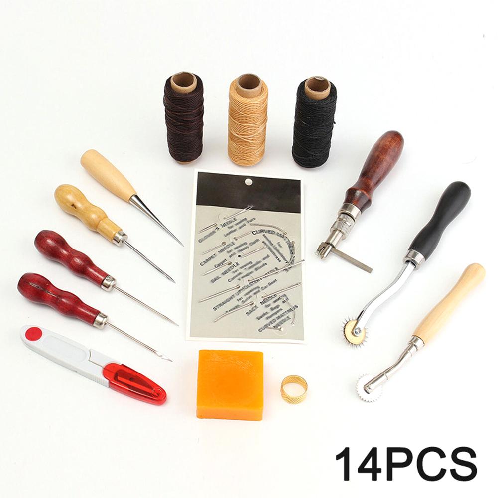 Bộ dụng cụ may đồ da chất lượng cao gồm 14 chi tiết cho người mới bắt đầu