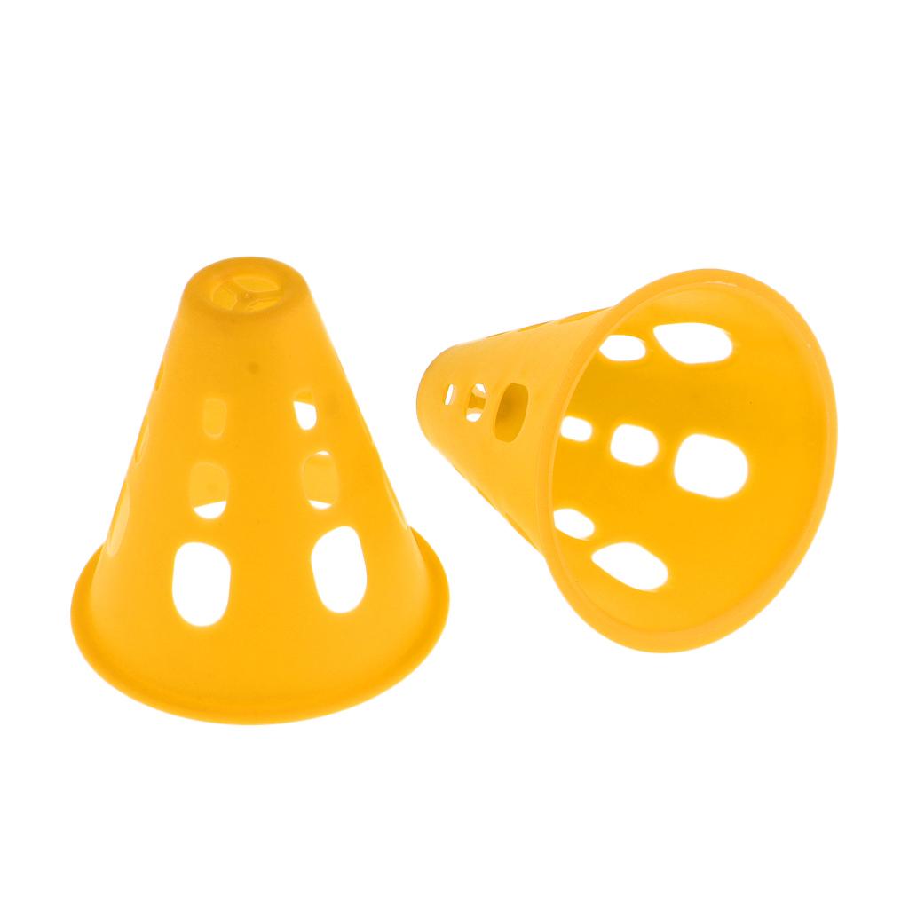 10pcs Plastic Windproof Roadblock Sport Training Traffic Road Cones Yellow