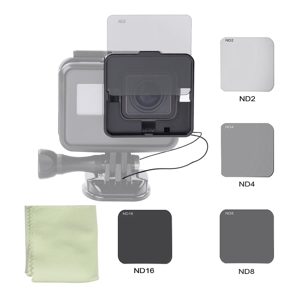 Bộ công cụ bảo vệ  ống kính ND hình vuông  cho máy ảnh khỏa thân GoPro Hero 5 w / Giá đỡ khung gắn