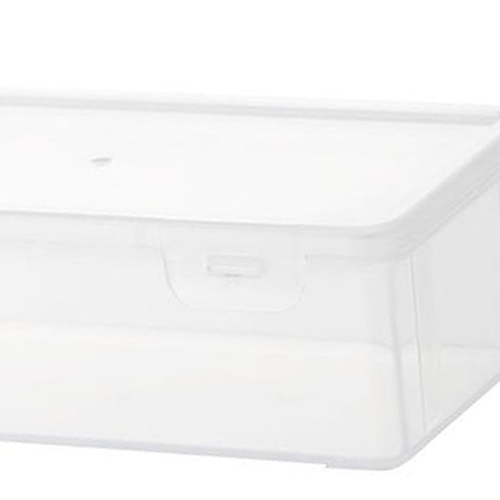 Dustproof Storage Box Clear with Lid, PP Multipurpose Portable Countertop Stackable Holder Organizer Case, for Office Supplies