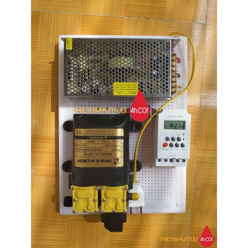 Trọn bộ phun sương vườn lan, cây cảnh, hoa hồng vườn mini 20 béc đồng ráp sẵn có hẹn giờ tưới tự động vườn 20m2