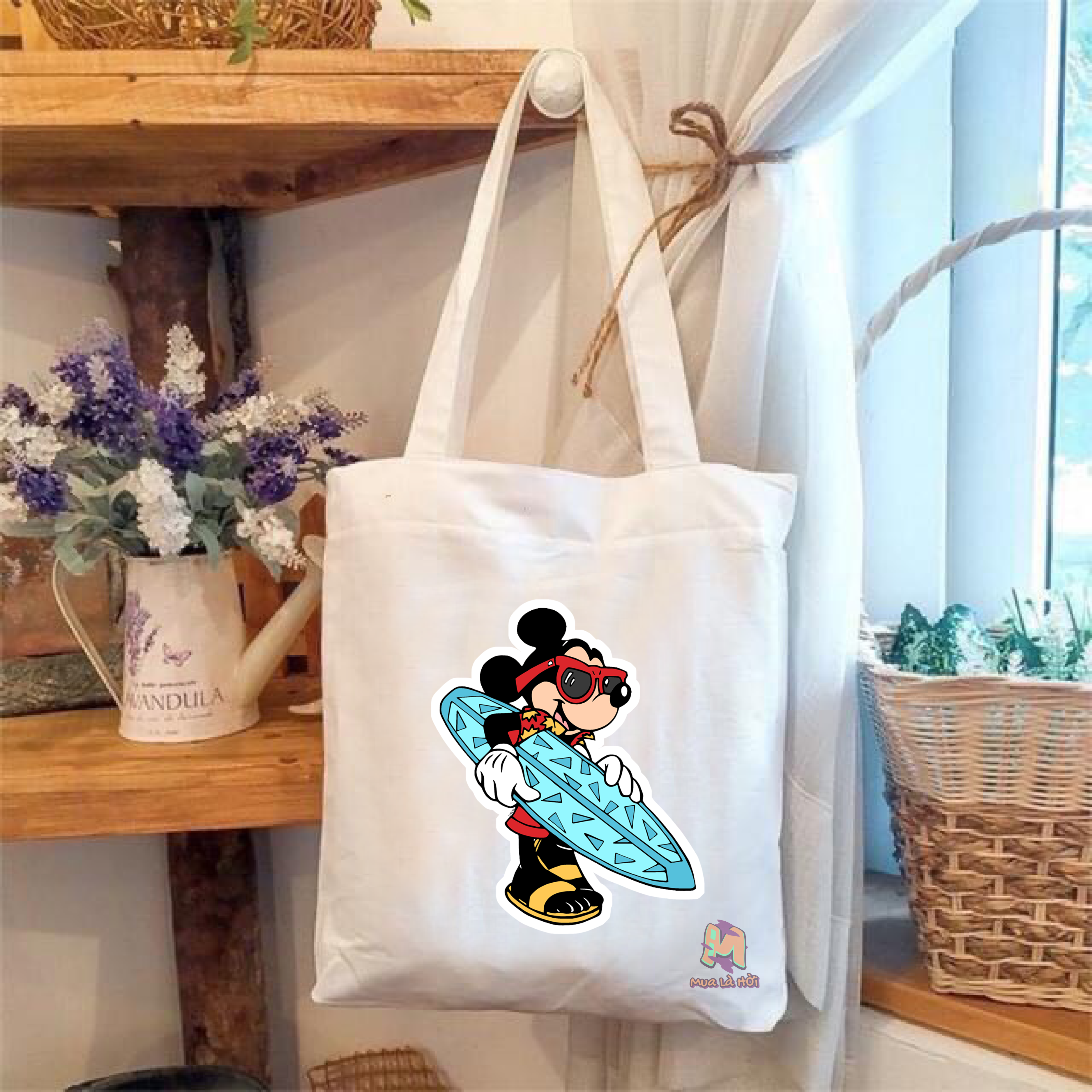 Túi Tote in hình chủ đề Chuột Mickey &amp; Chuột Minnie