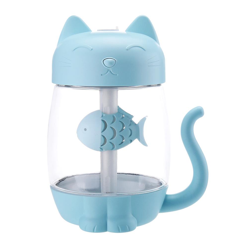 350ML Mèo USB Tạo Độ Ẩm Không Khí Mini Tinh Máy Khuếch Tán Tinh Dầu Di Động Nhà Humidificador Phun Sương Tạo Ấm Đèn