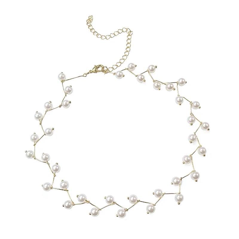 Choker đính hạt màu trắng - Vòng cổ phong cách hàn quốc - Maben