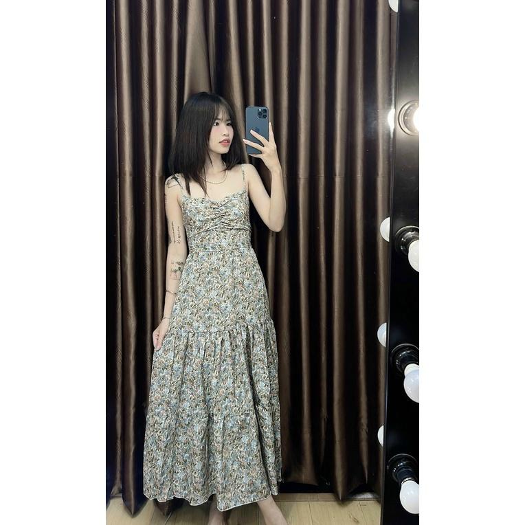 Đầm xòe maxi hoa lụa siêu xinh xắn tôn dáng sang chảnh cho các nàng