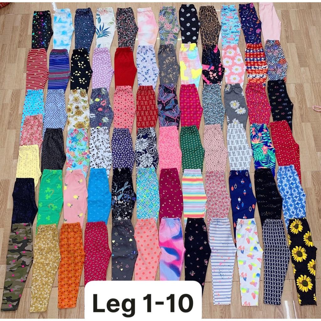 (VẢI XUẤT XỊN) QUẦN LEGGING DÀI/ QUẦN DÀI HOẠ TIẾT CHO BÉ GÁI 9-41kg (GIÁ 1 CÁI)