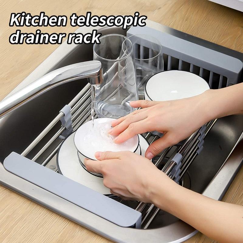 Phụ Kiện Nhà Bếp Có Thể Thu Vào Điện Giá Treo Bồn Rửa Bát Gác Rau Củ Quả Điện Rổ Giá Đựng Dụng Cụ