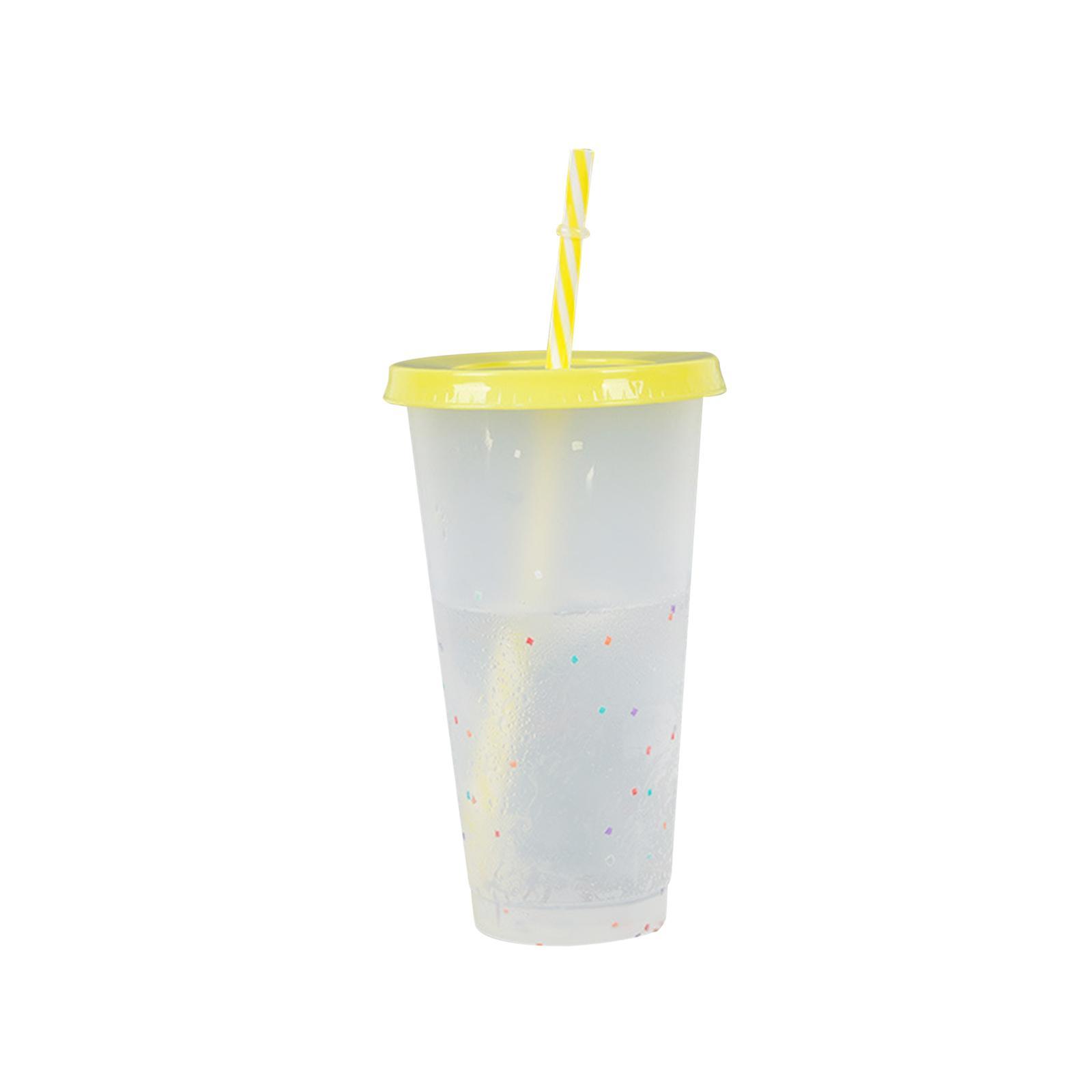 Color Changing Coffee Cup with Lids Portable Cold Drink Tumbler Drinking Mug