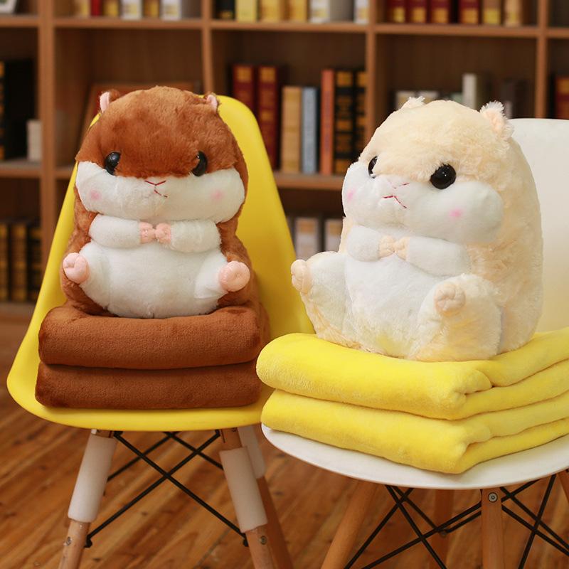 40CM Chuột Hamster Có Mền Sang Trọng Đồ Chơi Phun Ra Nhồi Bông Mềm Sang Trọng Động Vật Búp Bê Trang Trí Nhà Quà Tặng Dễ Thương Cho Trẻ Em