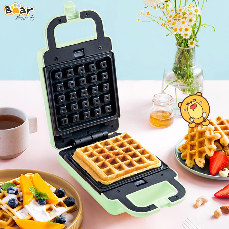 Máy kẹp nướng bánh mỳ sandwich - Bánh Waffle 2 IN 1 chính hãng Bear DBC-P06N2 cao cấp