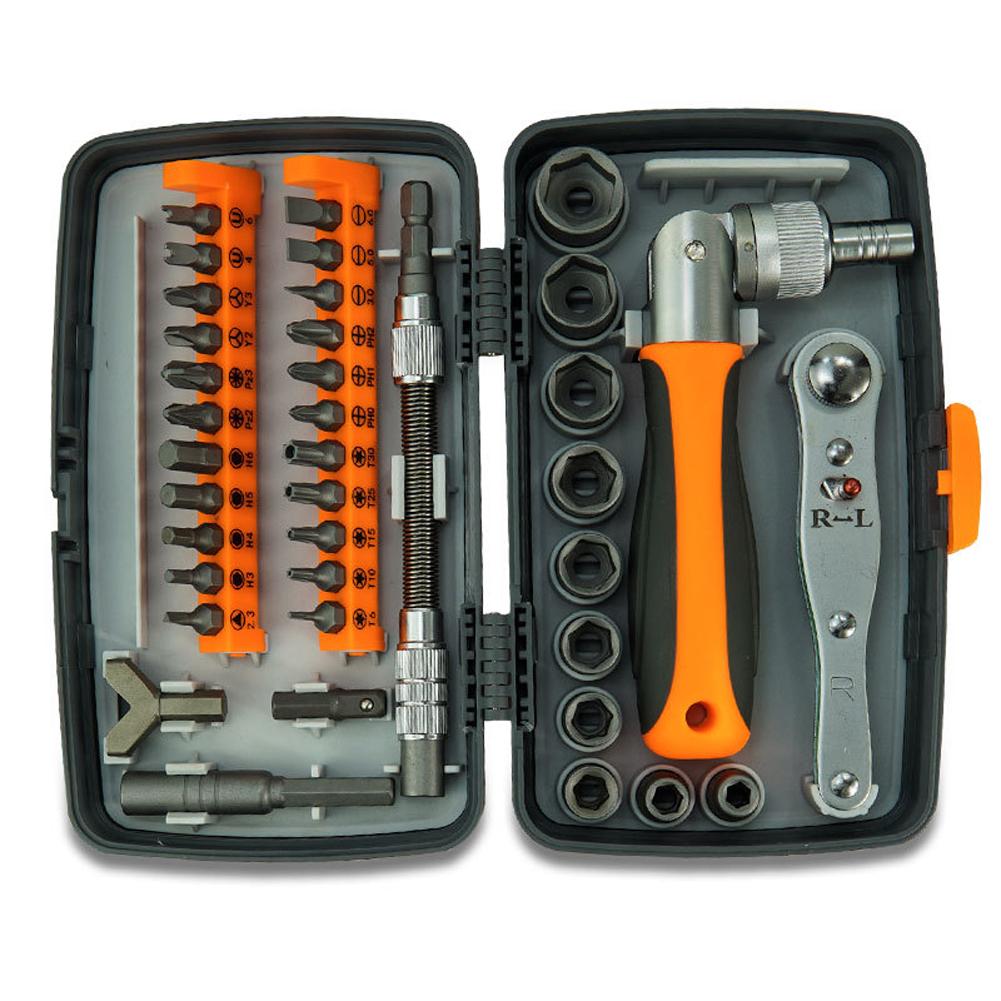 38 in 1 Chrome-Vanadium Steel Labor-saving Ratchet Multipurpose Screwdriver Bits Sleeve Set Household Hardware Tool Set