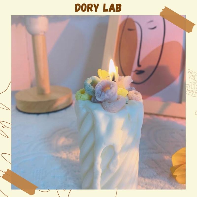 Nến Thơm Trụ Xoắn Phủ Kem Topping Handmade Hàn Quốc, Phụ Kiện Decor Chụp Ảnh - Dory Lab
