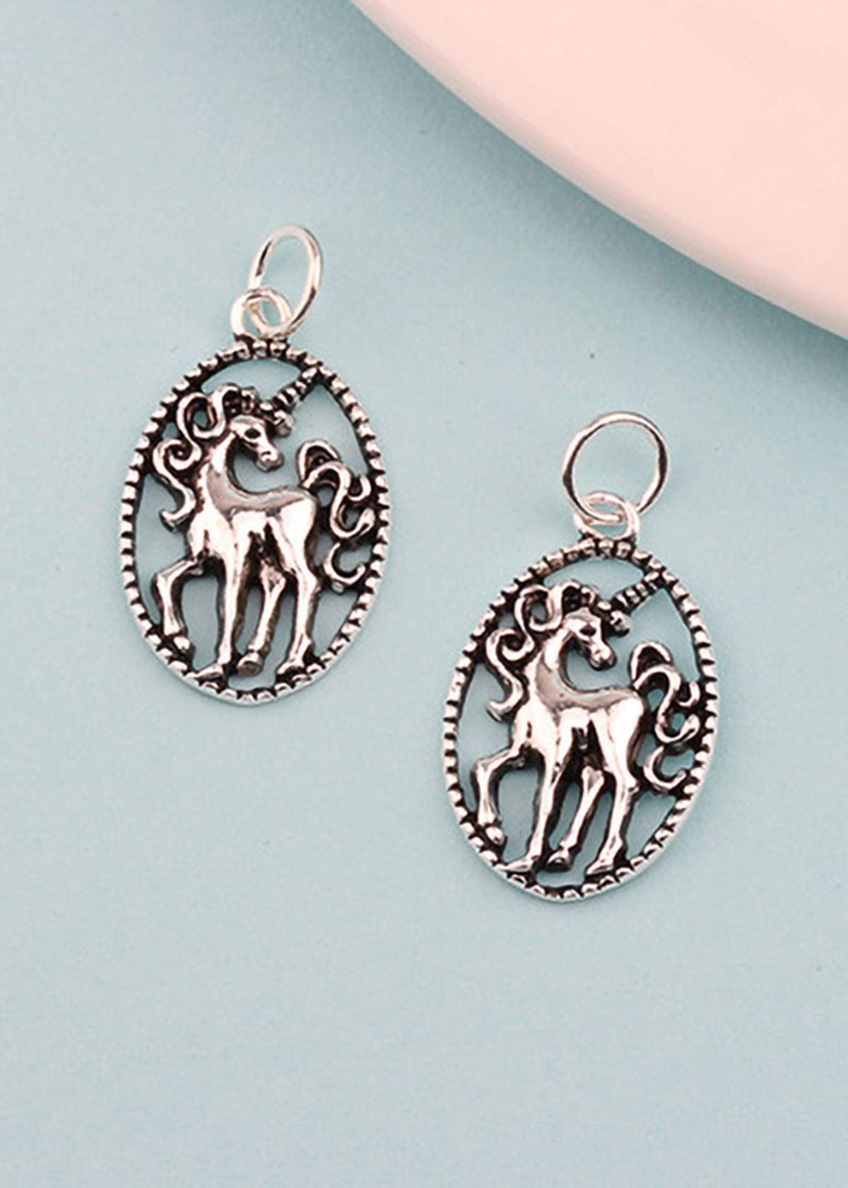 Combo 2 cái charm bạc thái hình ngựa kỳ lân treo - Ngọc Quý Gemstones