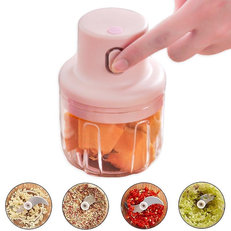 Máy Xay Tỏi Hồng 250ml- Máy Xay Mini Xay Tỏi Ớt Tiêu Cầm Tay Đa Năng