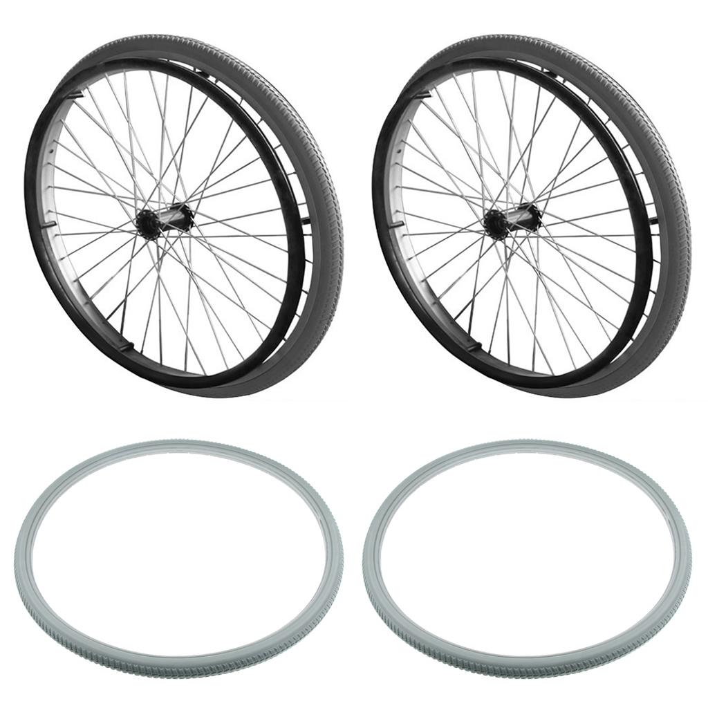 2pcs Polyurethane Snap-on Wheelchair Street Tire Fits Most 24x1 3/8