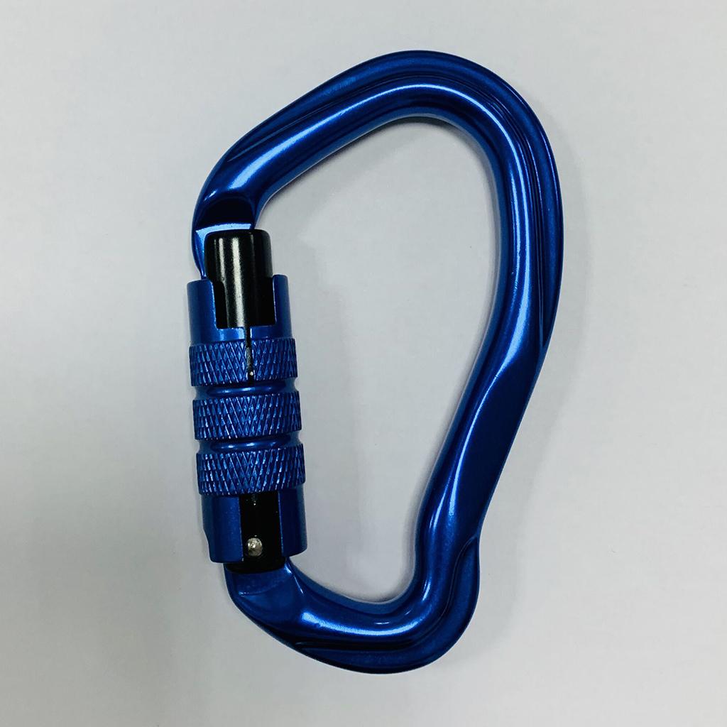2pcs Auto Locking Rock Climbing Carabiner Clip Main Quickdraw 23KN Hammock Blue