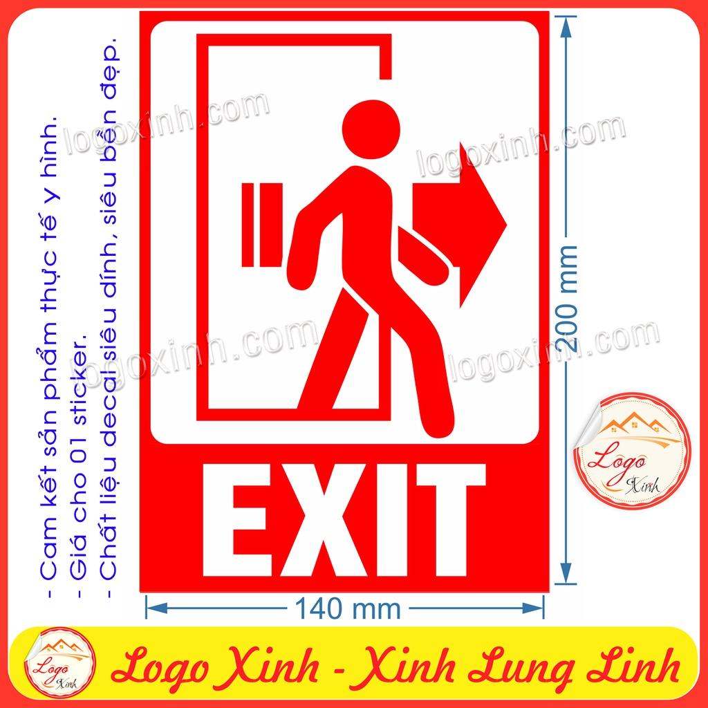 Logo Tem Sticker Biển ENTER EXIT Chỉ Dẫn Hướng Đi Lối Ra Vào Dạng Icon, Chất Liệu Decal Dán Có Keo Sẵn Chống Nước