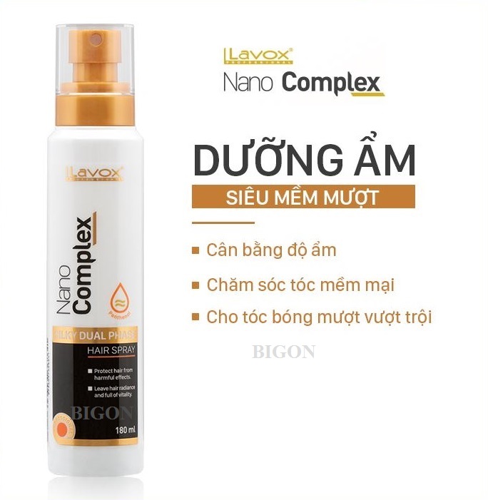 Xịt Dưỡng Tóc Nano Complex - Dưỡng Ẩm Siêu Mềm Mượt Lavox 180ml