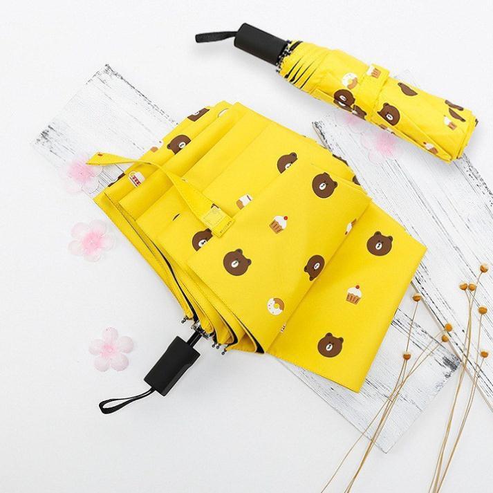 Dù Hình Gấu 2 Lớp Chống UV Gấp Gọn Cao Cấp