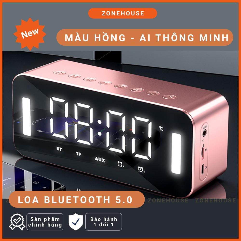 Loa Bluetooth màn hình gương ZH8-NEW, đèn led gương, đồng hồ báo thức, đèn ngủ, FM, karaoke, chống ồn, Bass căng - Hàng Chính Hãng