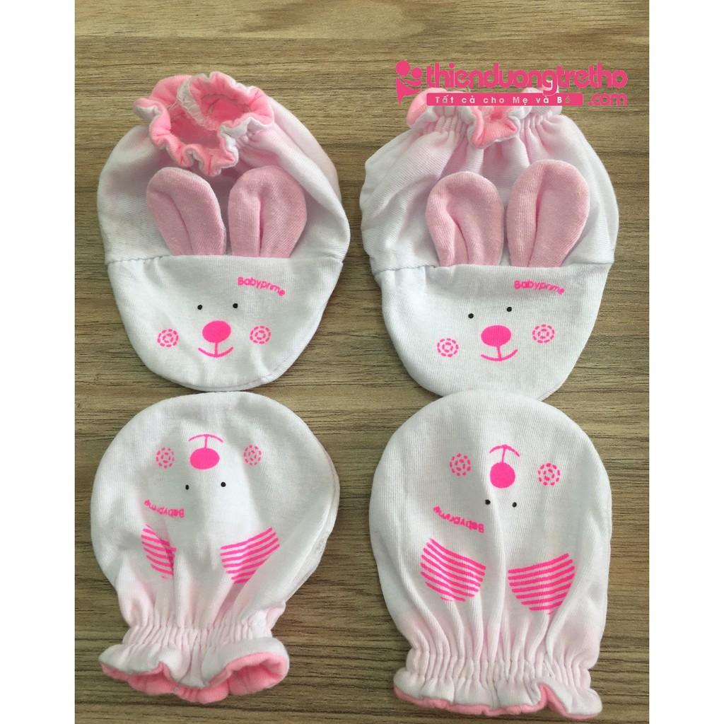 1 Bộ Bao tay chân sơ sinh mittens có tai