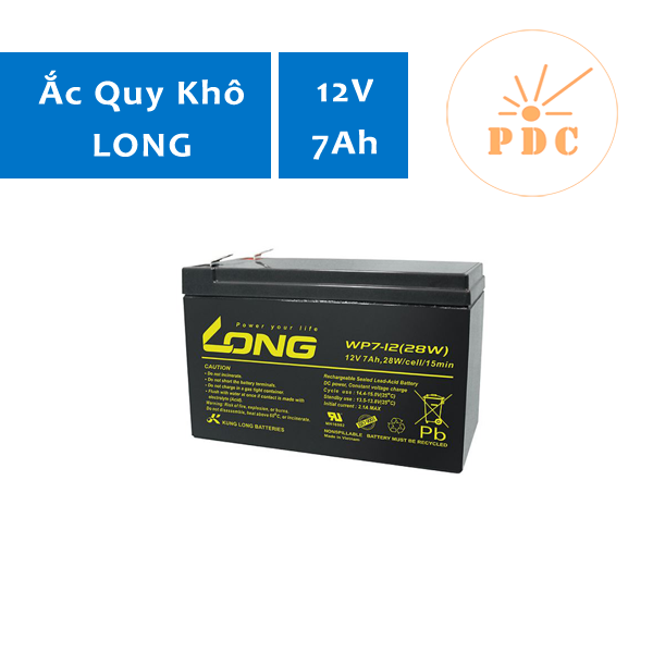 Ắc Quy LONG 12V-7AH, WP7-12  - Hàng Chính Hãng