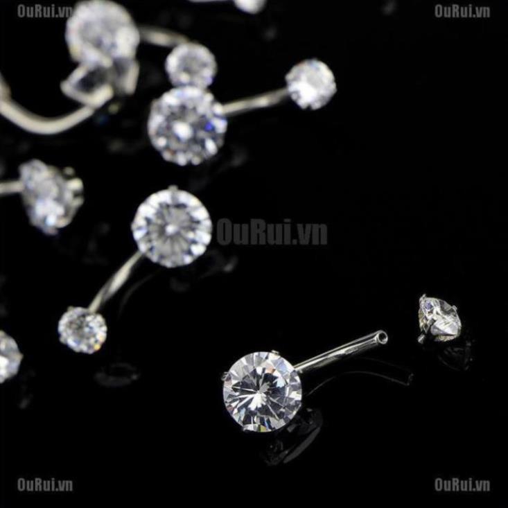 Khuyên rốn đính đá bằng thép y tế