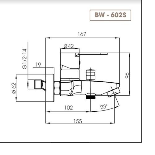 Vòi tắm sen nóng lạnh gắn tường Basic S BW-602S