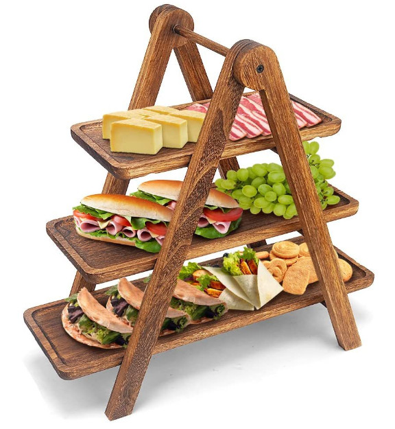 Khay Gỗ Bàn Tiệc 3 tầng Serving Cascading Tray 3F