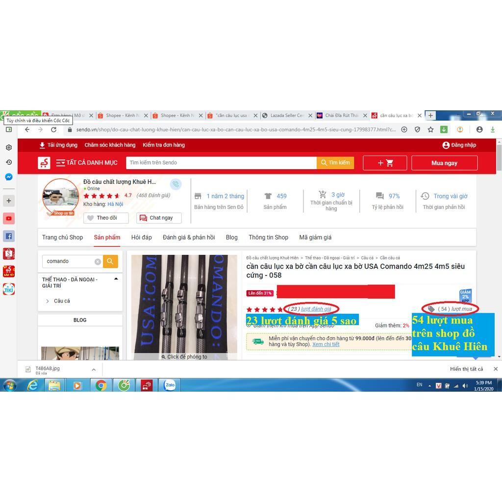 Hot Cần câu lục xa bờ Comando USA 4m25 và 4m5 Hàng loại 1 Độ Cứng 45 Top1vn