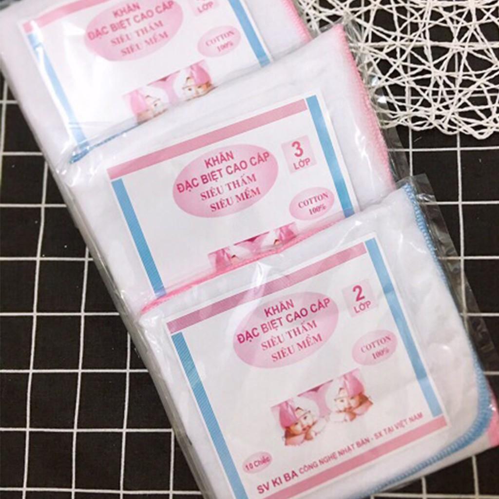 Khăn sữa xô trắng siêu mềm cho bé trai gái sơ sinh – K03
