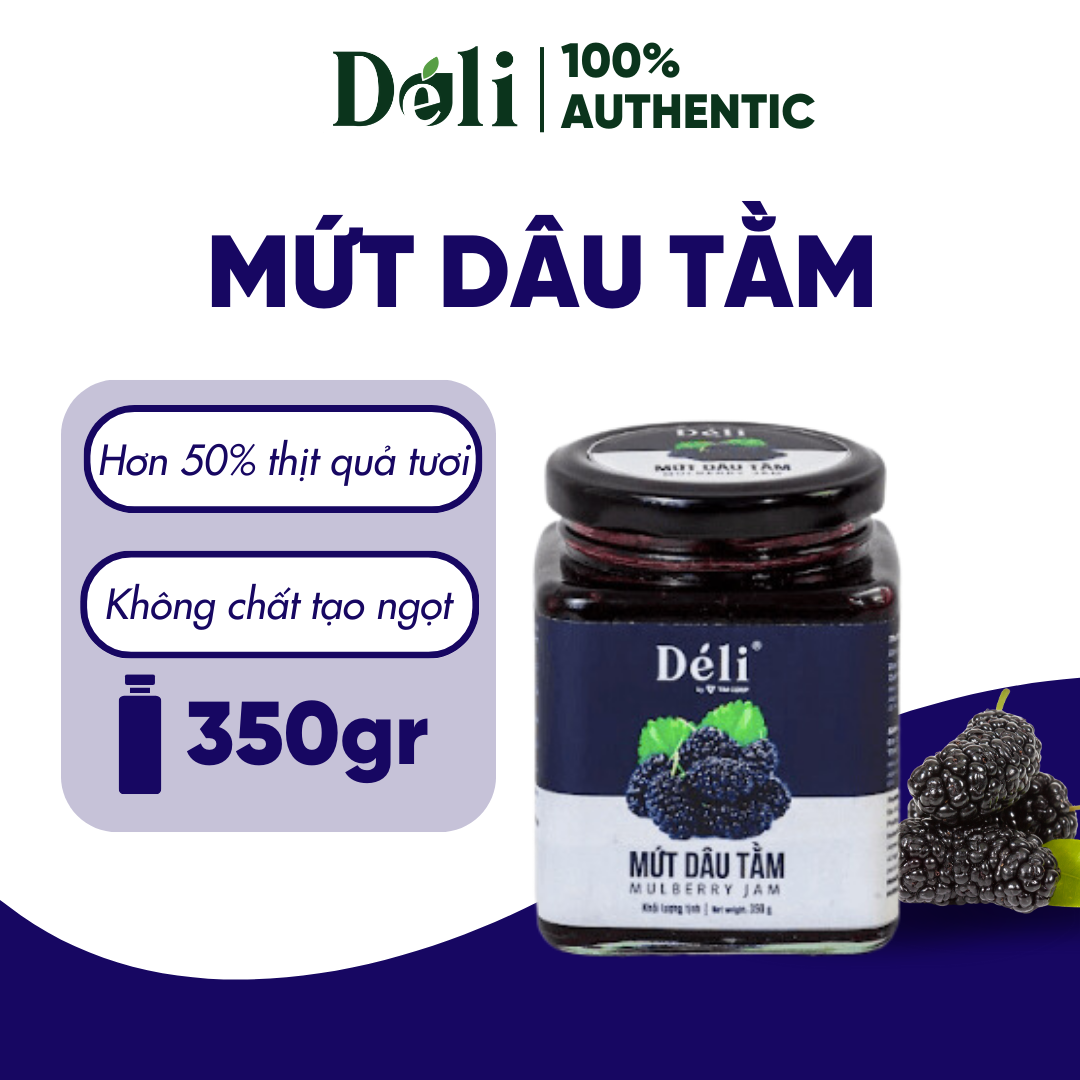 Mứt dâu tằm Déli 350gr [HỦ NHỎ-DỄ SỬ DỤNG] HSD: 18 tháng, nguyên liệu pha chế trà trái cây,soda,..