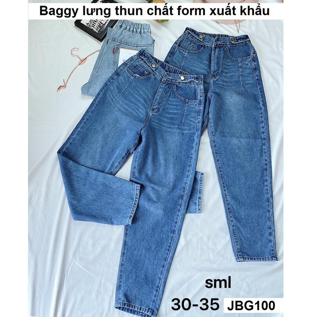 Quần jean baggy lưng thun chất form VNXK JBG100