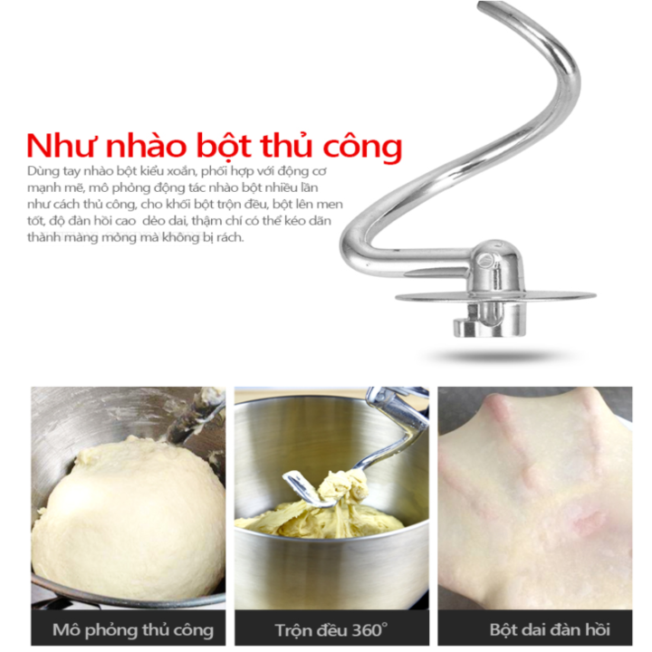 Máy trộn bột, nhào bột, đánh trứng, trộn thực phẩm dung tích 7 lít cao cấp DSP KM3057 có 8 mức độ vận hành - HÀNG NHẬP KHẨU