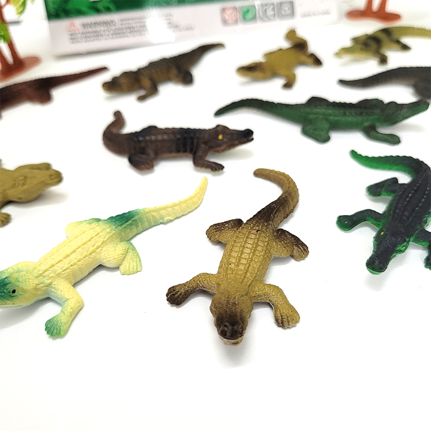 Đồ chơi động vật 12 Cá Sấu mô hình nhựa 5.5 cm Wild Animal xinh xắn nhiều màu