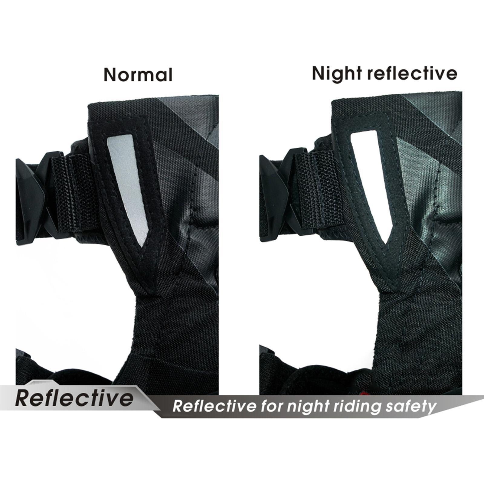 2x Motorcycle Knee Pads K01-3 for Motocross Racing Reflective Black