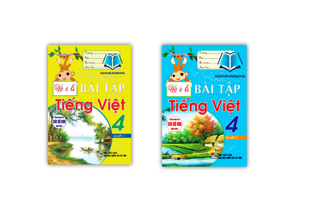 Sách - Combo Vở ô li bài tập tiếng việt 4 - tập 1 + 2 (dùng chung cho các bộ sgk hiện hành)