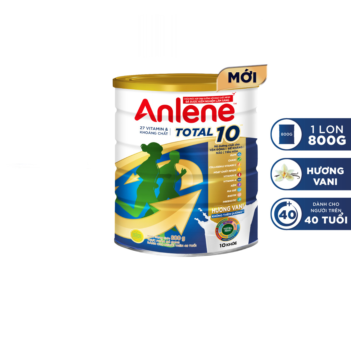 [MỚI] Sữa bột bổ sung dinh dưỡng Anlene Total 10 lon 800g - Tặng nồi lẩu inox