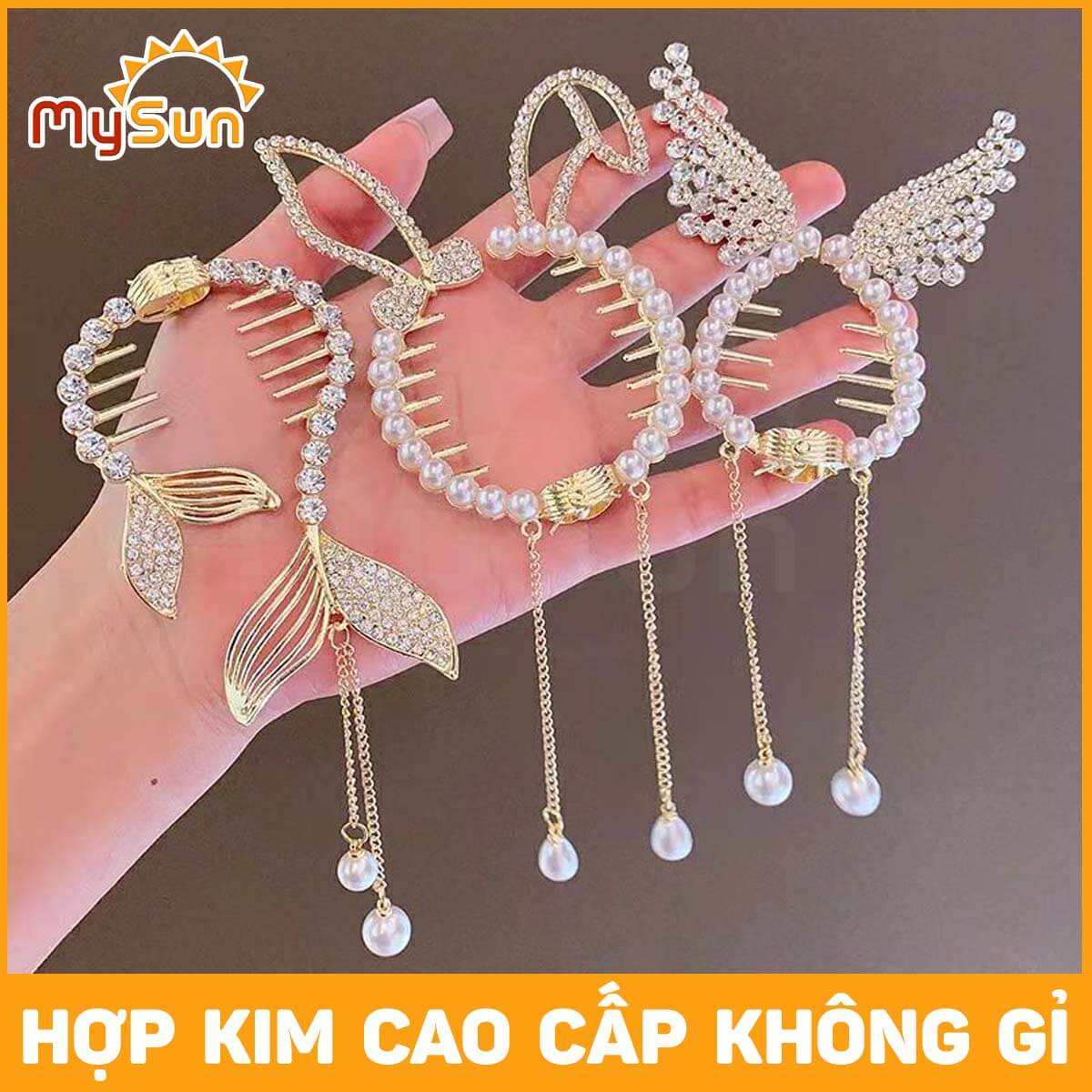 Nơ kẹp cài tóc cho bé gái xinh đẹp - phụ kiện tóc trẻ em MySun