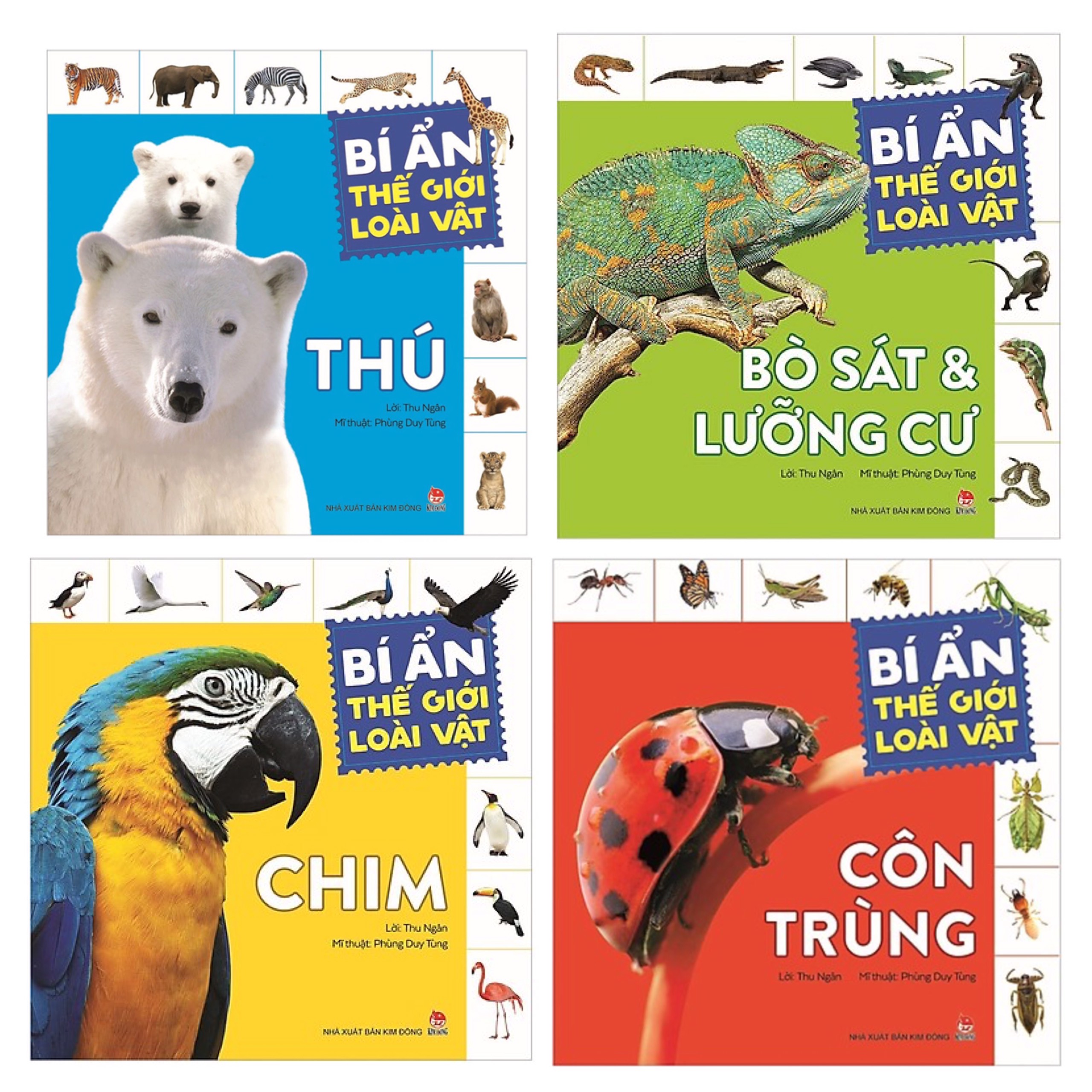 Combo 4 Cuốn Sách Bí Ẩn Thế Giới Loài Vật : Chim + Thú + Côn Trùng + Bò Sát &amp; Lưỡng Cư (Tặng kèm Bookmark thiết kế AHA)