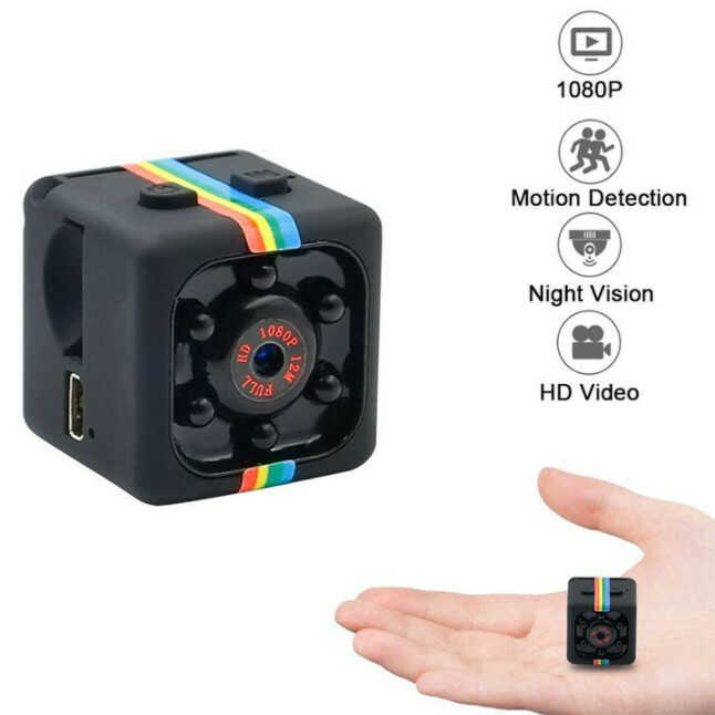 Camera Mini FullHD 1080P Hỗ Trợ Đèn LED Hồng Ngoại Đen Nhìn Đêm Cao Cấp Cảnh Báo Chuyển Động