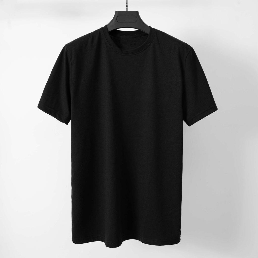 Mẫu áo thun basic nam nữ cổ tròn trơn trắng đen vải cotton mềm mại thoáng mát - PandoStore
