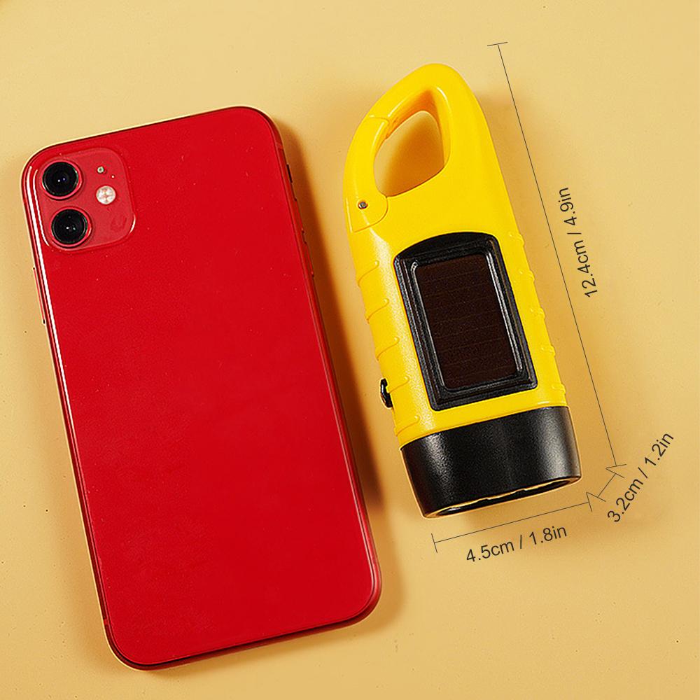 Đèn pin Dynamo mini cầm tay sạc năng lượng mặt trời Đèn pin khẩn cấp đèn pin có kẹp để cắm trại ngoài trời