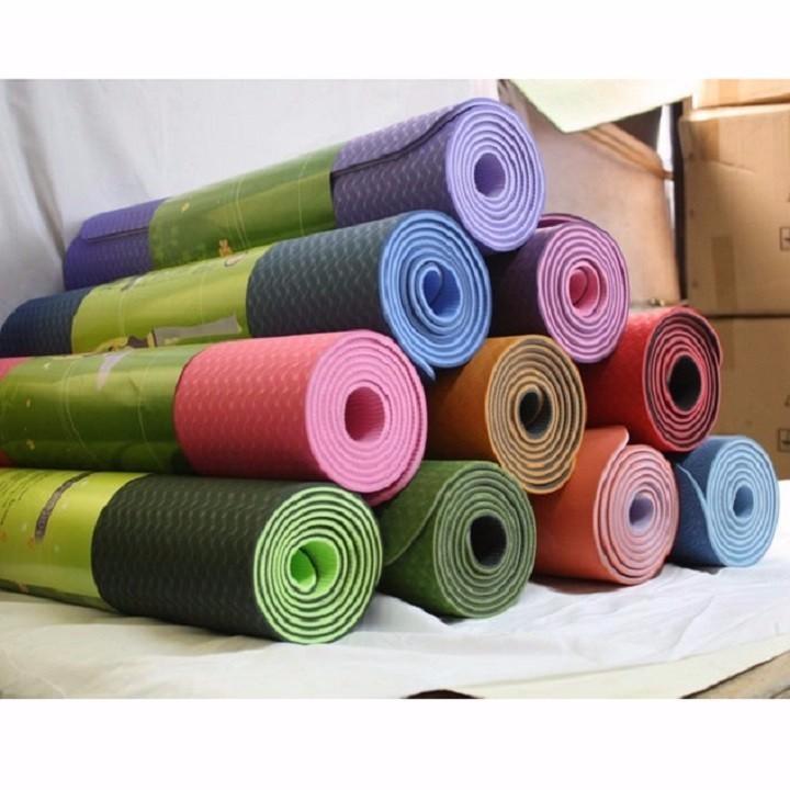 Thảm Tập Yoga TPE 2 Lớp 6mm Siêu Bền, Thảm Yoga Hàng Cao Cấp Chuyên Dùng Cho Phòng Tập Y11