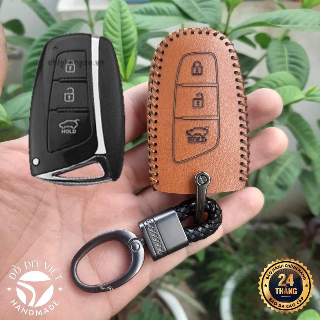 Bao Da Chìa Khóa Hyundai Santafe 2013-2018 Da bò thật