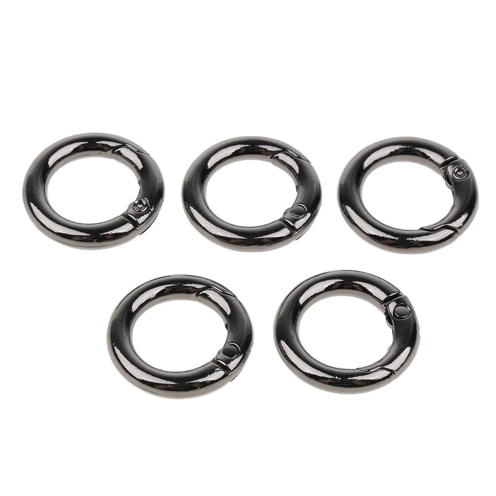 15pcs Zinc Alloy Round Carabiners Spring Buckles Snap Hook Keychain